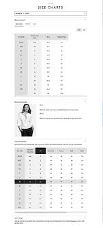 J Crew Size Guide Pop Up From Footer And Pdp Size Chart