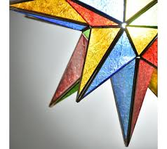 Large Multicolored Glass Star Lamp 52cm