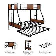 Full Metal Bunk Bed With Trundle Bed
