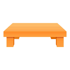 Low Wood Table Icon Cartoon