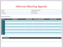 Informal Meeting Agenda Template Organize Meetings