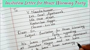 invitation letter for house warming