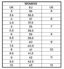 Size Guide Conversion Chart For Uk Eu And Us Sizing