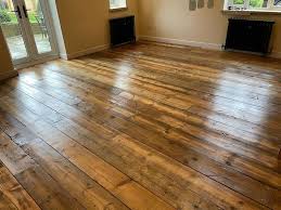 reclaimed rustic pine floorboards