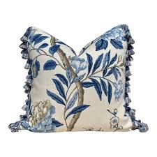 Emperors Garden Pillow Blue Tassel Trim