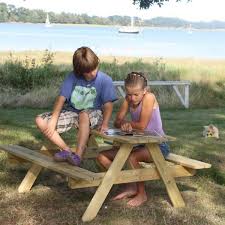 Children S Wooden Picnic Garden Table