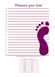 Shoe Size Chart Work All About Me Preschool Traditional