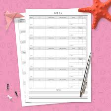 weekly fitness planner template