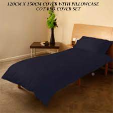 Baby Cot Bed Duvet Cover Set Navy Blue