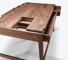 Solid wood desks and computer furniture. No Screws Or Glue In Solid Wood Desk By Wewood Desk Design Solid Wood Desk Walnut Desks