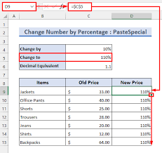 add 10 percent to a number in excel