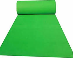 plain 200 gsm wedding green carpets