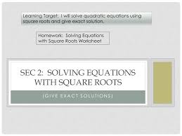 solving equations with square roots