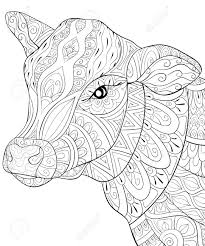 To open them use free software. A Cute Head Of Cow With Ornaments Image For Relaxing Activity A Coloring Book Page For Adults Zen Art Style Illustration For Print Poster Design Royalty Free Cliparts Vectors And Stock Illustration Image 126842119