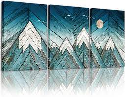 Blue Abstract Canvas Art Prints Wall