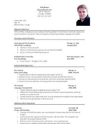Curriculum Vitae Template For Job Application Resume Sample Examples