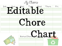 Chores Chores Chores Free Editable Chore Chart