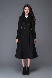 Wool Coat Black Coat Swing Coat Long