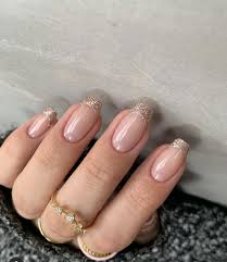gold glitter french tips summer nails