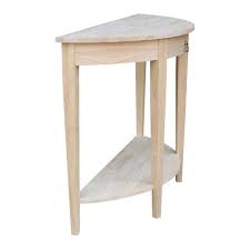half moon wood console table