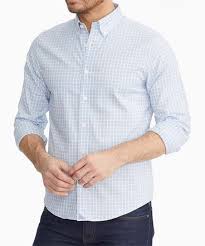 Untuckit Blue Check William Hill Slim Fit Long Sleeve Button Up Men