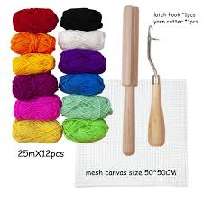 12pcs latch and hook rug yarn rug