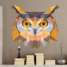 Wall Sticker Owl Head Origami