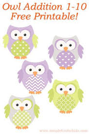 Owl Addition 1 10 Printable Simple