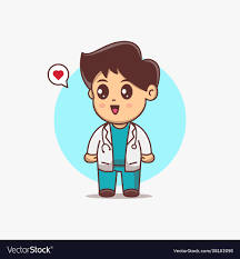 cute doctor boy cartoon kawaii chibi