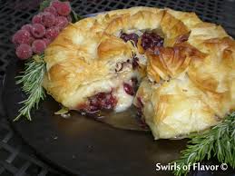 phyllo wrapped cranberry baked brie