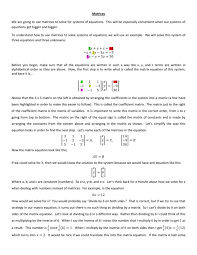 Use Matrices To Solve For Systems