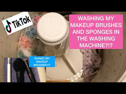washing my makeup brushes and sponges