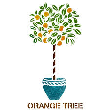 Orange Tree Stencil Reusable Template