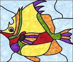 Fish Stained Glass Quilt Pattern Pes