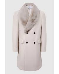 Double Ted Faux Fur Collar Coat