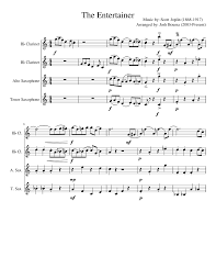 Instrumental solo in bb major. The Entertainer A Clarinet And Sax Quartet Sheet Music For Clarinet In B Flat Saxophone Alto Saxophone Tenor Mixed Quartet Musescore Com