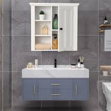 Luxenhome White Mdf Wood Bathroom Wall