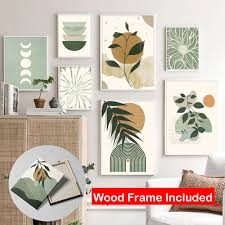 With Frame Green Bohemian Canvas