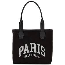 Balenciaga Ladies Cotton Canvas And Calfskin Cities Paris Jumbo Small Tote Bag