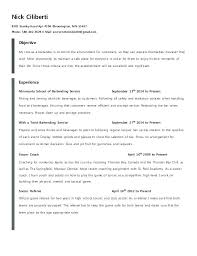 Bartending Resume Samples With No Experience Templates Bartender