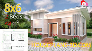 House Plans 3d 8x6 With 2 Bedrooms Hip