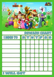 Bowser Super Mario Personalised Reward Chart With Free