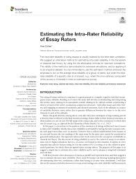 pdf estimating the intra rater reliability of essay raters pdf estimating the intra rater reliability of essay raters