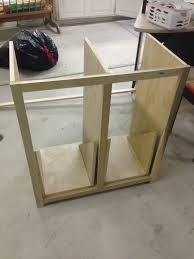 i built a tilt out trash can cabinet