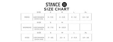 Stance Socks Size Chart Www Bedowntowndaytona Com