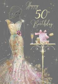 happy 50th birthday card female foil