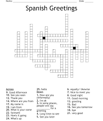 spanish greetings crossword wordmint