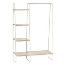 Choose from contactless same day delivery, drive up and more. Iris Metal Garment Rack With Wood Shelves White Target