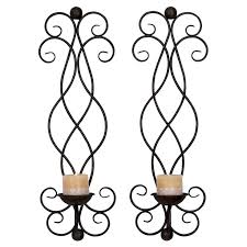 Decmode Metal Candle Wall Sconce Set