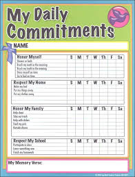 My Daily Commitments Chore Chart Kids Chores For Kids